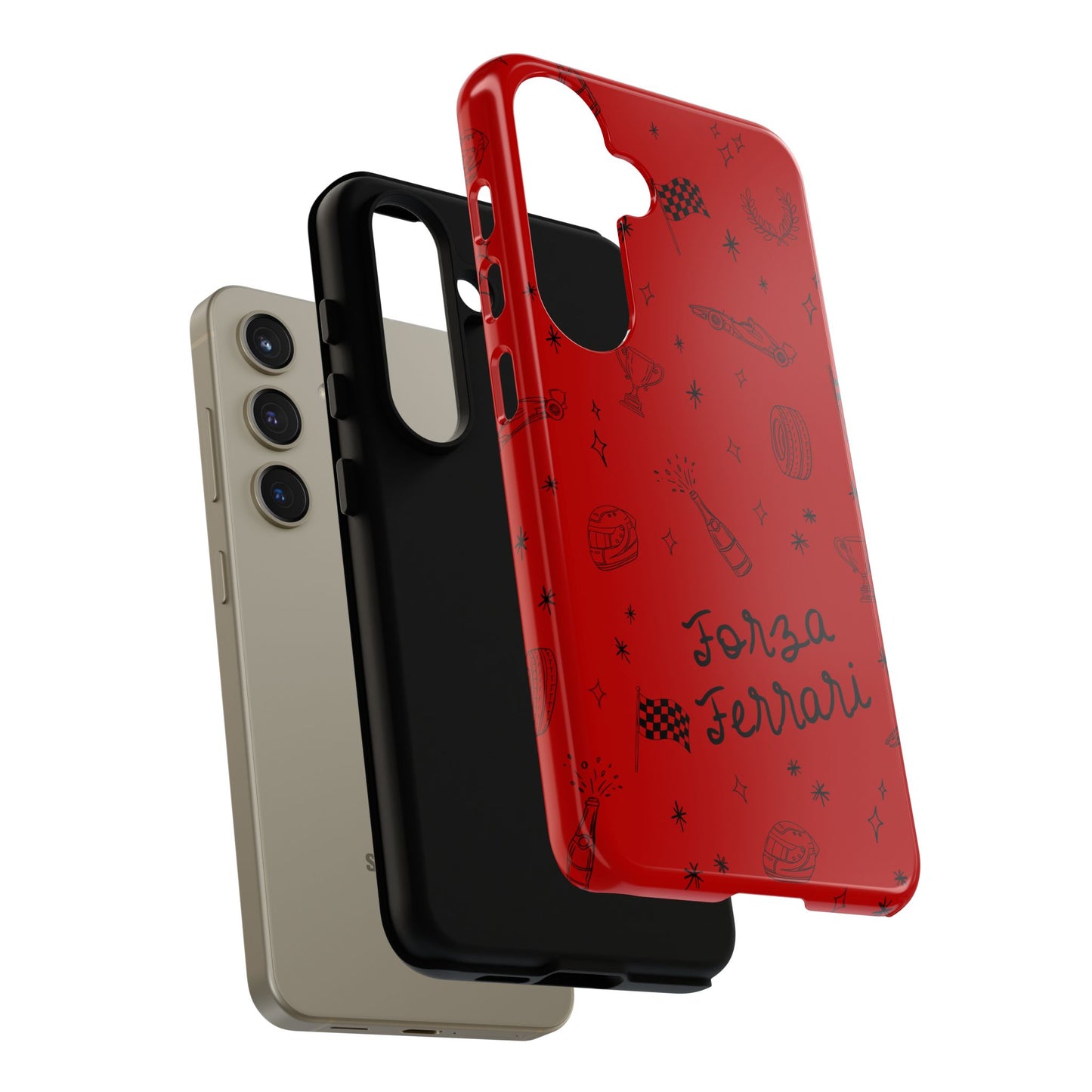F1 Ferrari Racing Doodle "Forza Ferrari" F1 Phone Case Design