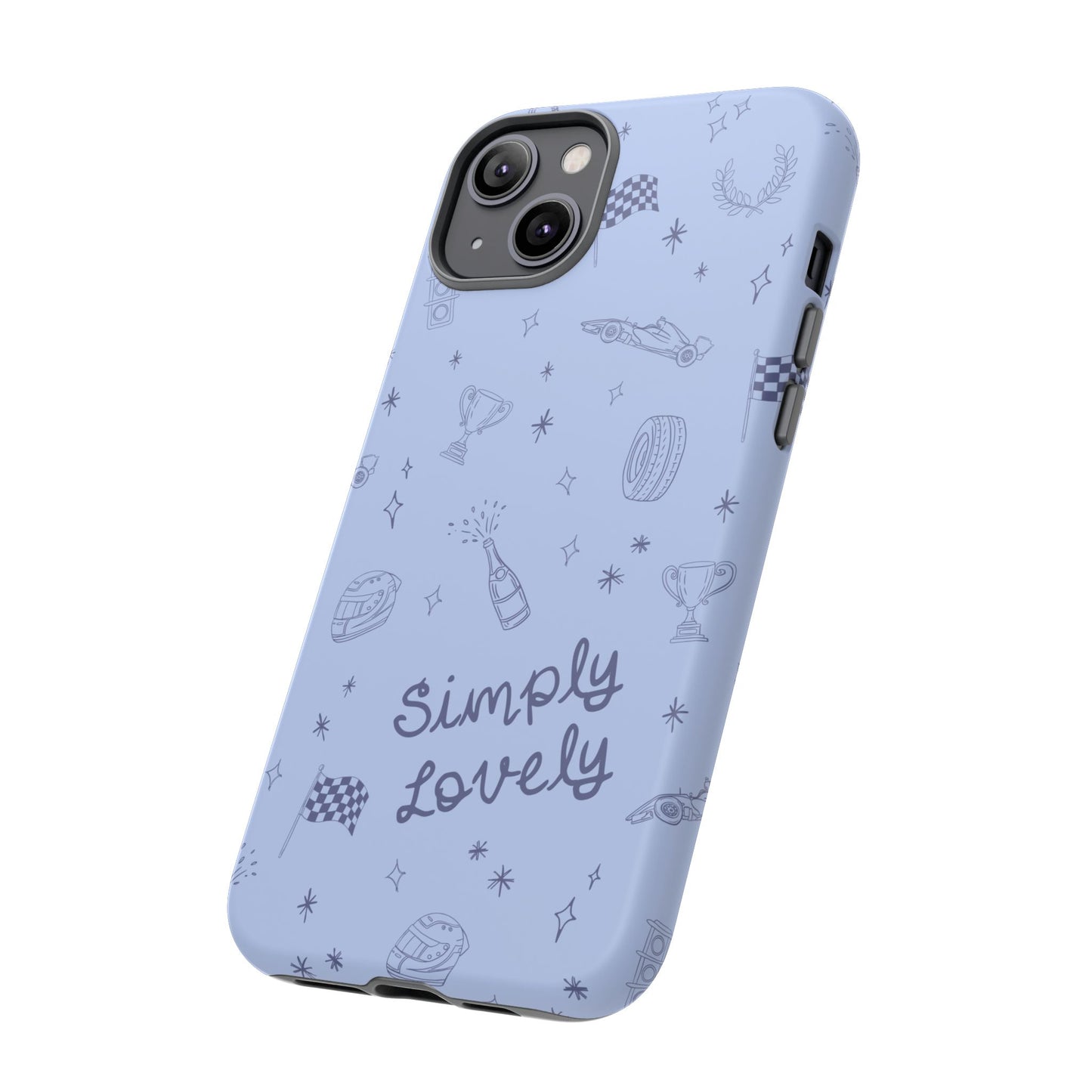 Blue Doodle "Simply Lovely" F1 Phone Case Design