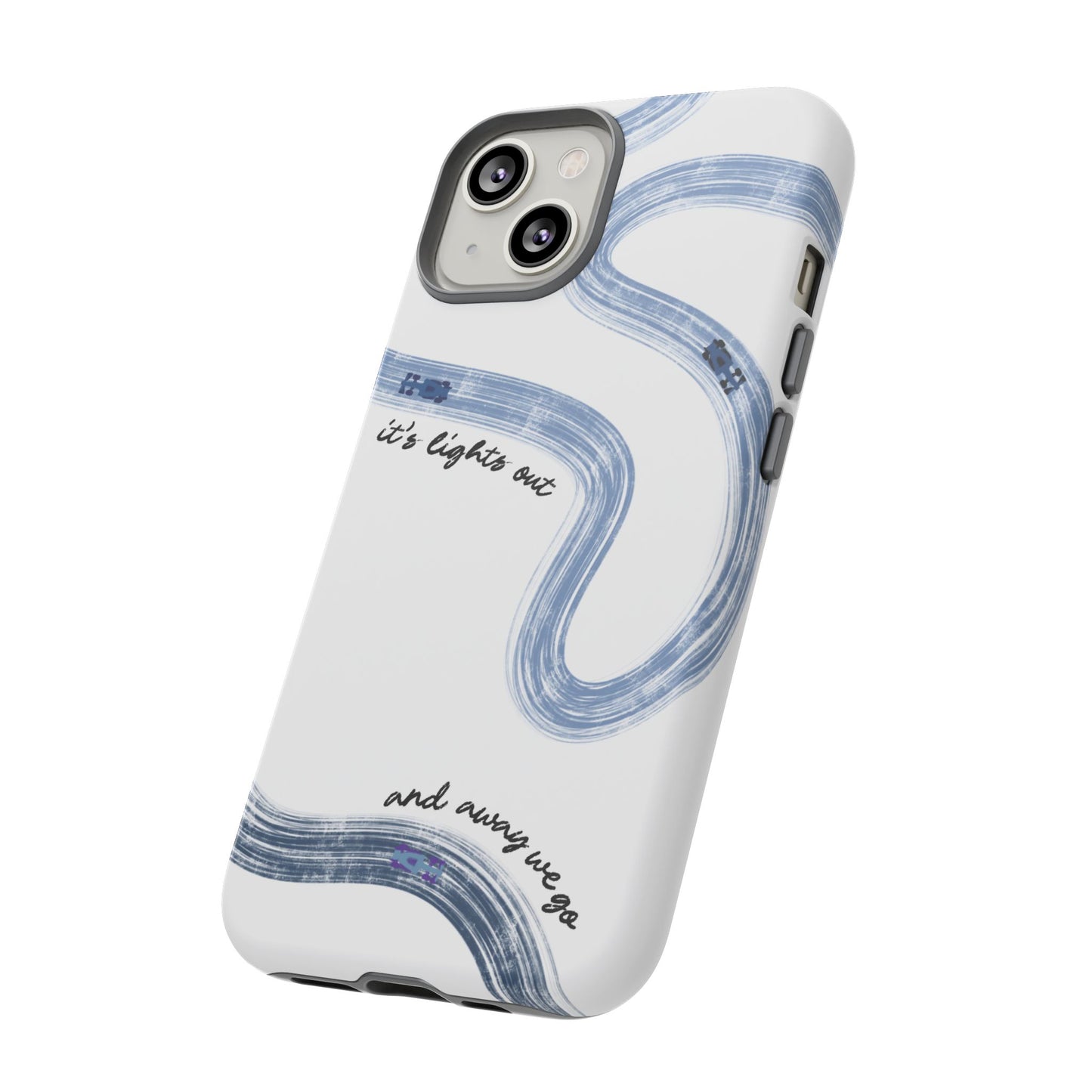 F1 Phone Case Blue Painted "its lights out and away we go", Trendy F1 Gift, Formula 1 Gift, Cute F1 Phone Case, Gift for F1 Fans