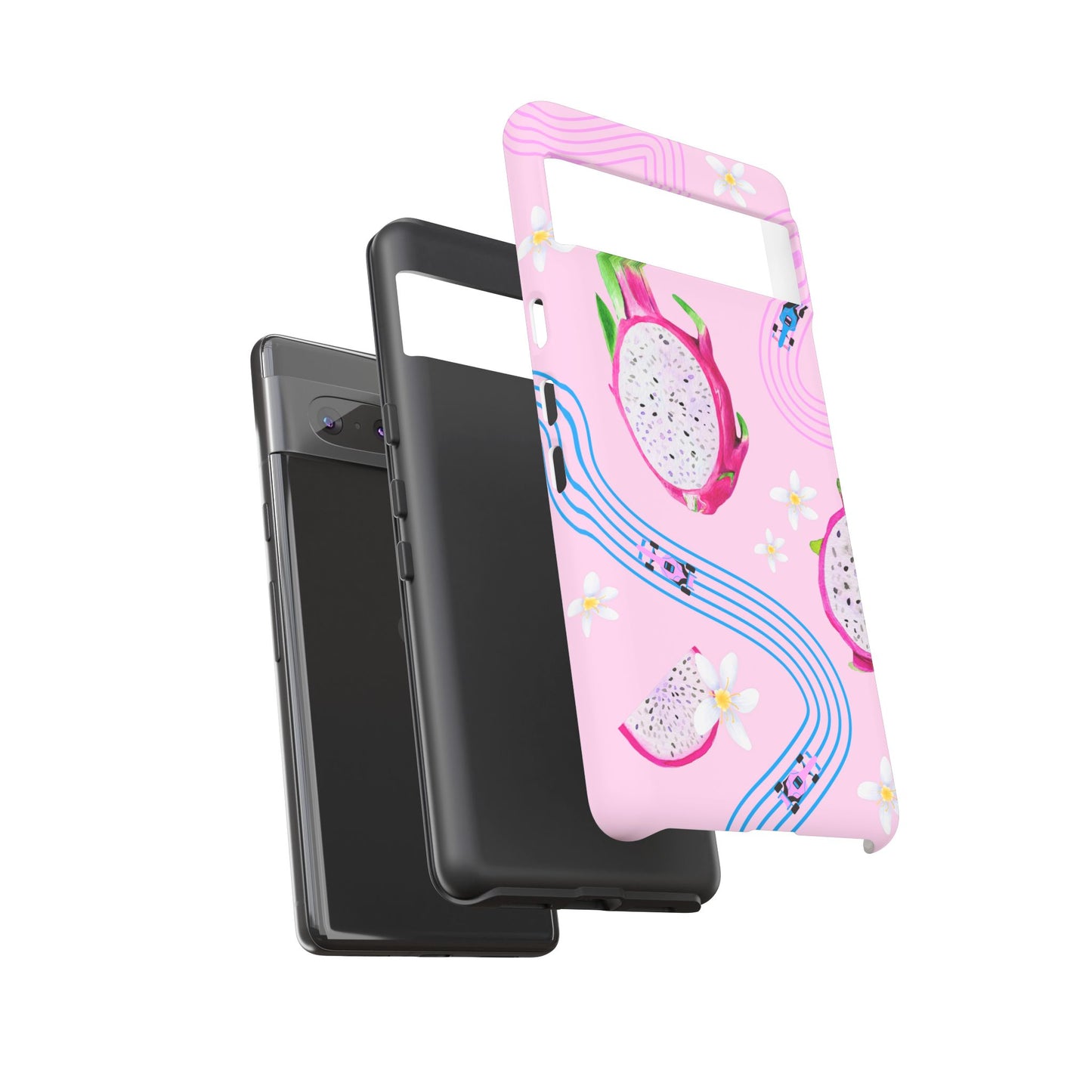 Pink F1 Alpine and Dragonfruit Phone Case, Trendy F1 Gift, Formula 1 Gift, Cute Fruit F1 Phone Case, Unique Phone Case