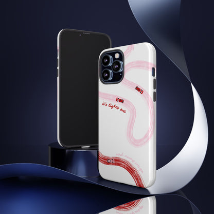 F1 Phone Case Pink and Red Painted "its lights out and away we go", Trendy F1 Gift, Formula 1 Gift, Cute F1 Phone Case, Unique Phone Case