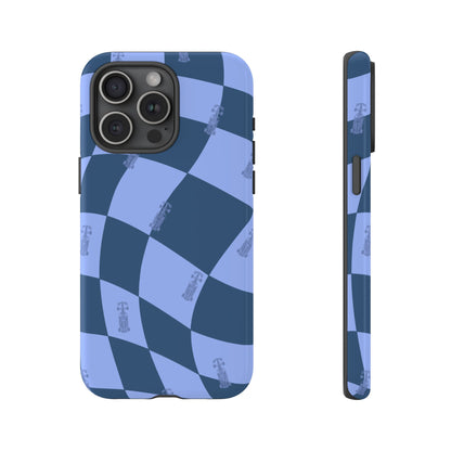 F1 Phone Case Blue Checkerboard Design, Trendy F1 Gift, Formula 1 Gift, Cute F1 Phone Case, Unique Formula One Phone Case