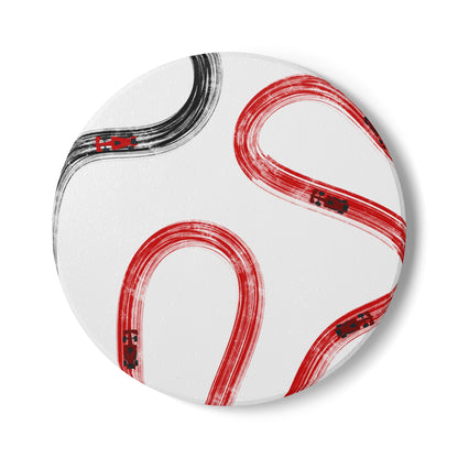 F1 Ferrari Ceramic Coaster - Red and Black Painted Tracks