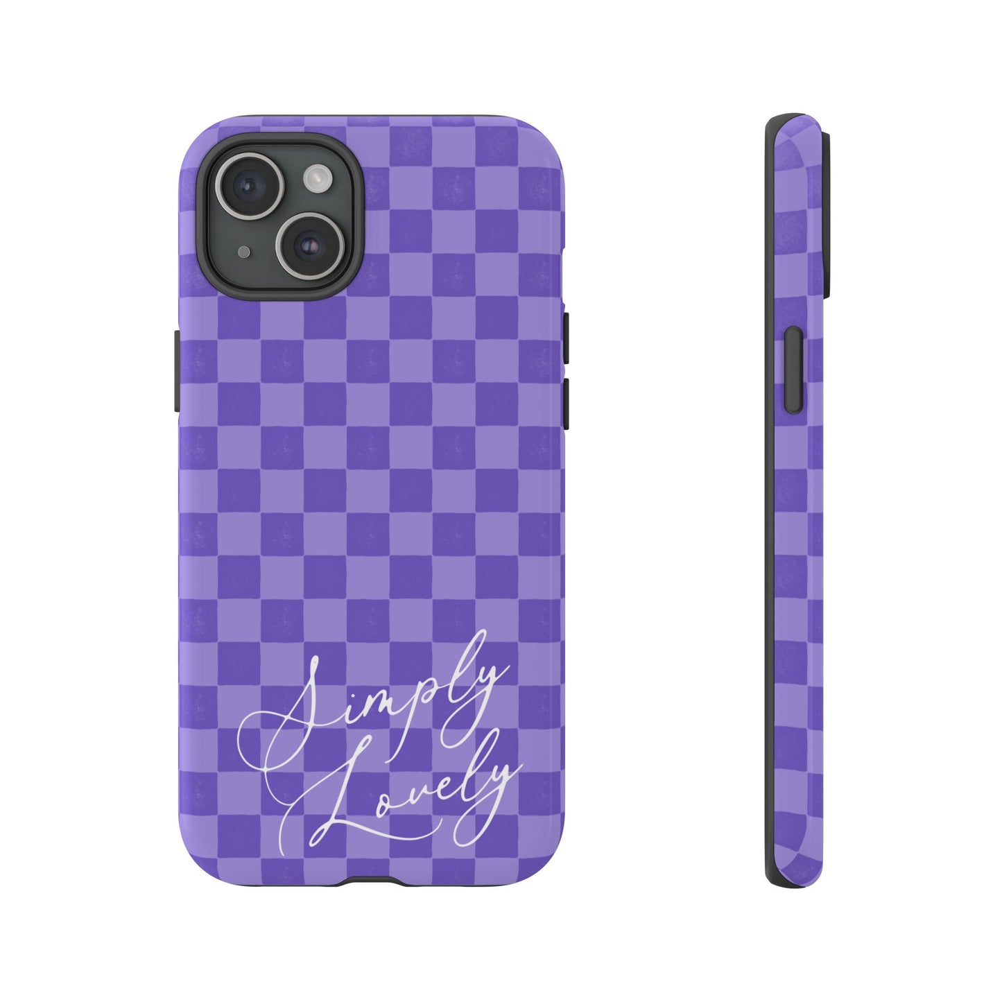Simply Lovely Purple Checkered F1 Phone Case Design, Trendy F1 Gift, Formula 1 Gift, Cute F1 Phone Case