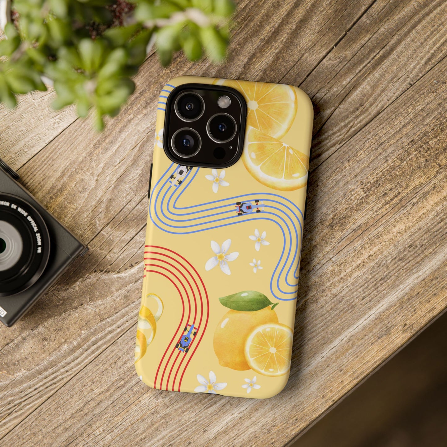 Yellow F1 Racing Bulls and Lemons Phone Case, Trendy F1 Gift, Formula 1 Gift, Cute Fruit F1 Phone Case, Unique Phone Case