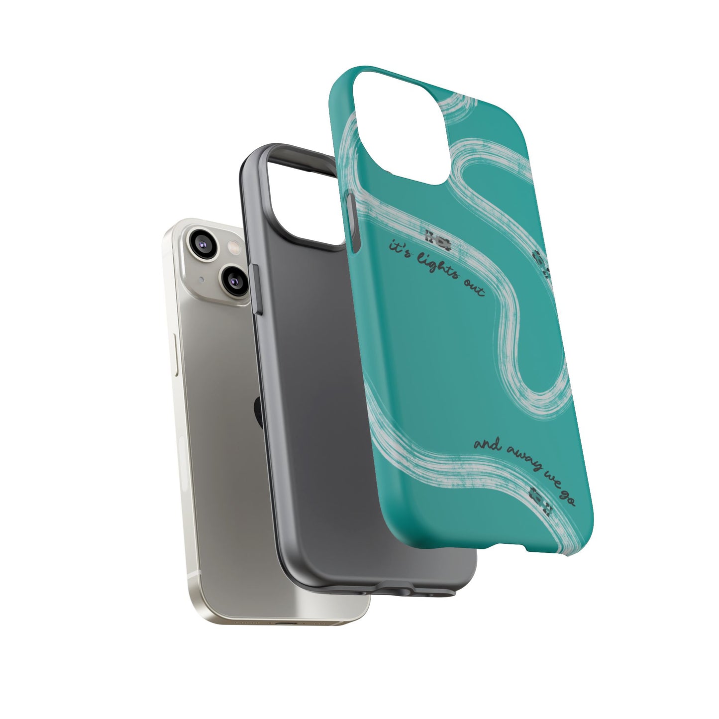 Mercedes F1 Phone Case Painted "its lights out and away we go", Trendy F1 Gift, Formula 1 Gift, Cute F1 Phone Case