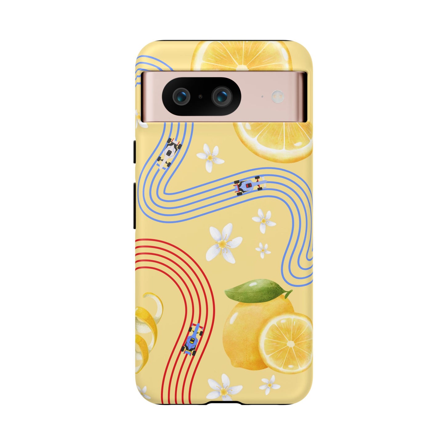 Yellow F1 Racing Bulls and Lemons Phone Case, Trendy F1 Gift, Formula 1 Gift, Cute Fruit F1 Phone Case, Unique Phone Case
