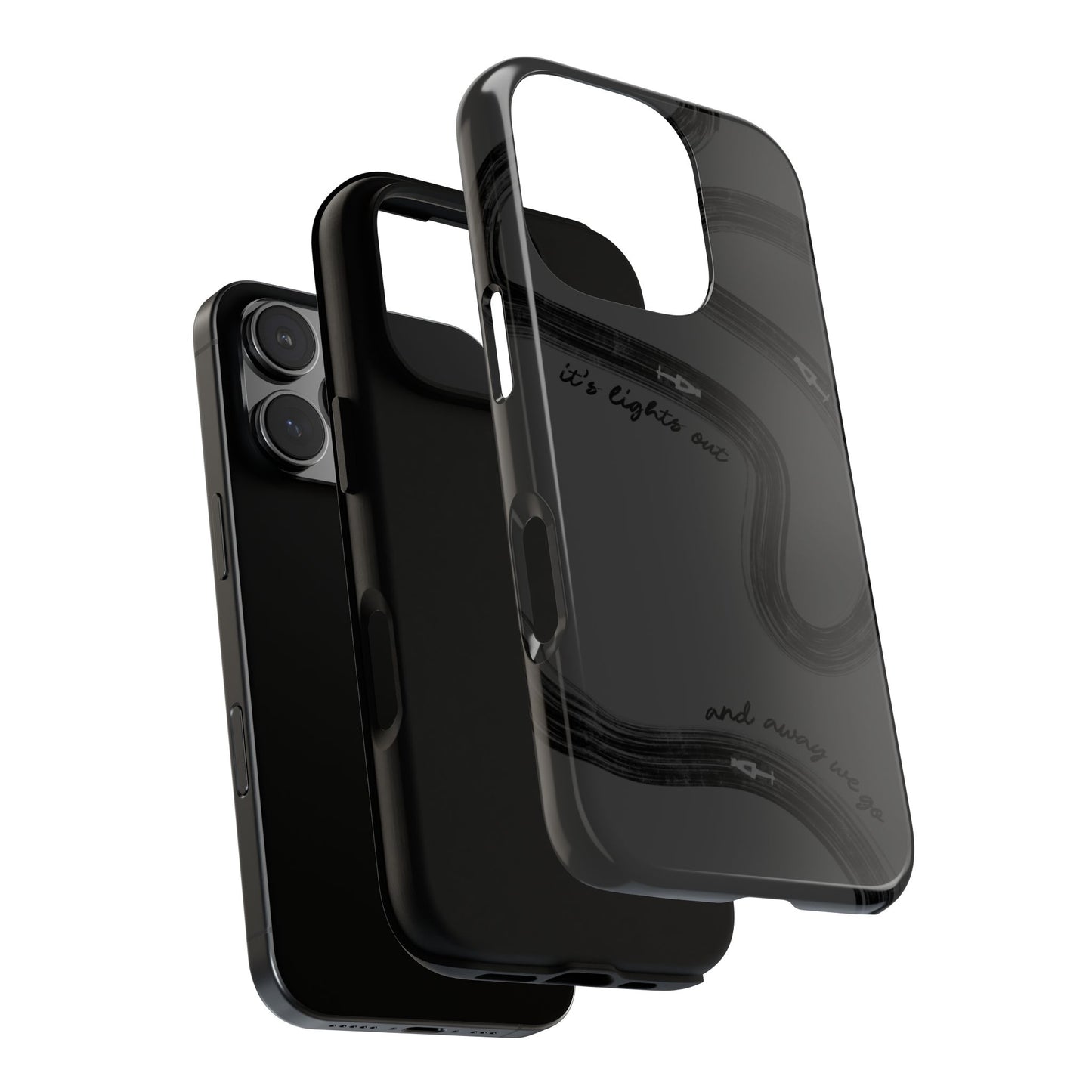 F1 Phone Case Monochrome Black Painted "its lights out and away we go", Trendy F1 Gift, Formula 1 Gift, Cute F1 Phone Case, Phone Case