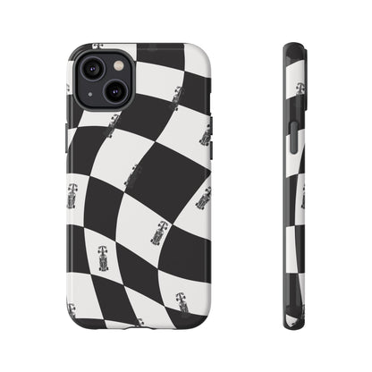 F1 Phone Case Black and White Checkered Design, Trendy F1 Gift, Formula 1 Gift, Cute F1 Phone Case, Unique Formula One Phone Case