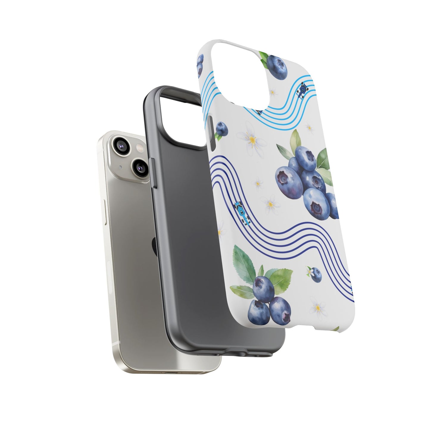 F1 Williams and Blueberries Phone Case, Trendy F1 Gift, Formula 1 Gift, Cute Fruit F1 Phone Case, Unique Phone Case