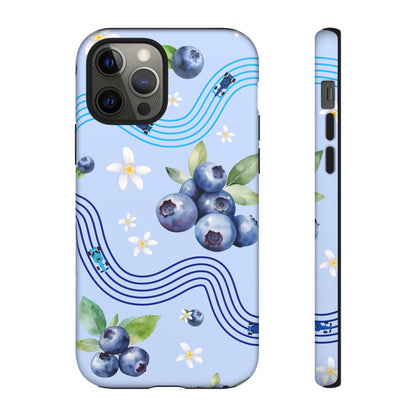 Blue F1 Williams and Blueberries Phone Case, Trendy F1 Gift, Formula 1 Gift, Cute Fruit F1 Phone Case, Unique Phone Case
