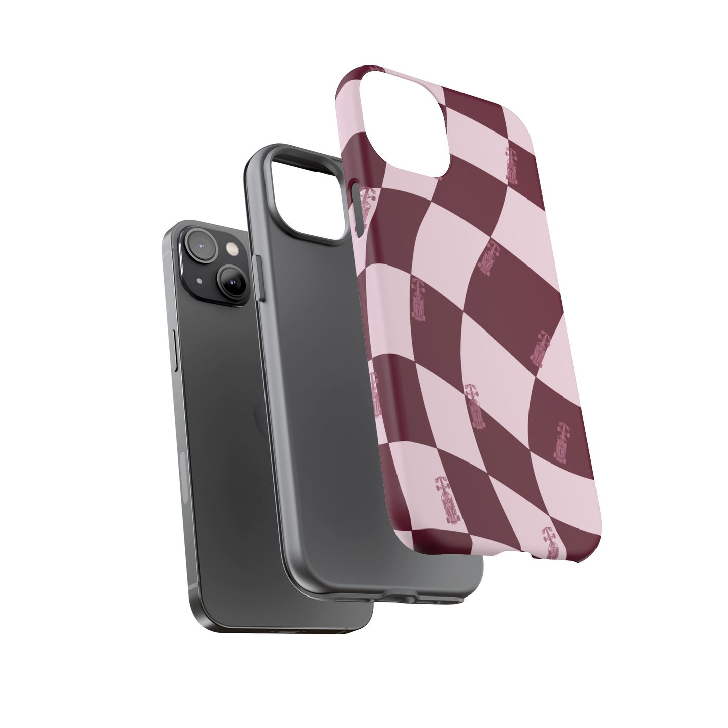 F1 Phone Case Pink Checkered Design, Trendy F1 Gift, Formula 1 Gift, Cute F1 Phone Case, Unique Formula One Phone Case