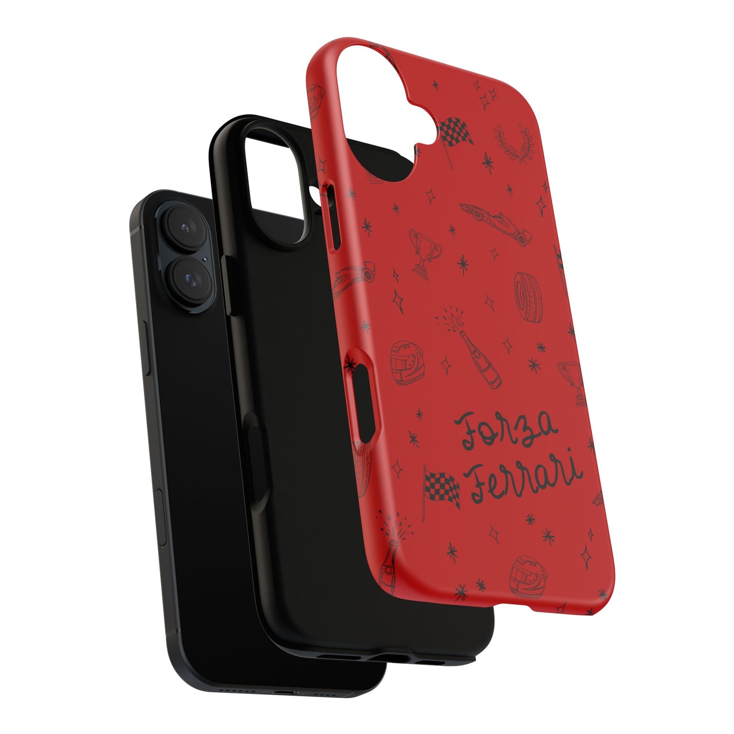 F1 Ferrari Racing Doodle "Forza Ferrari" F1 Phone Case Design
