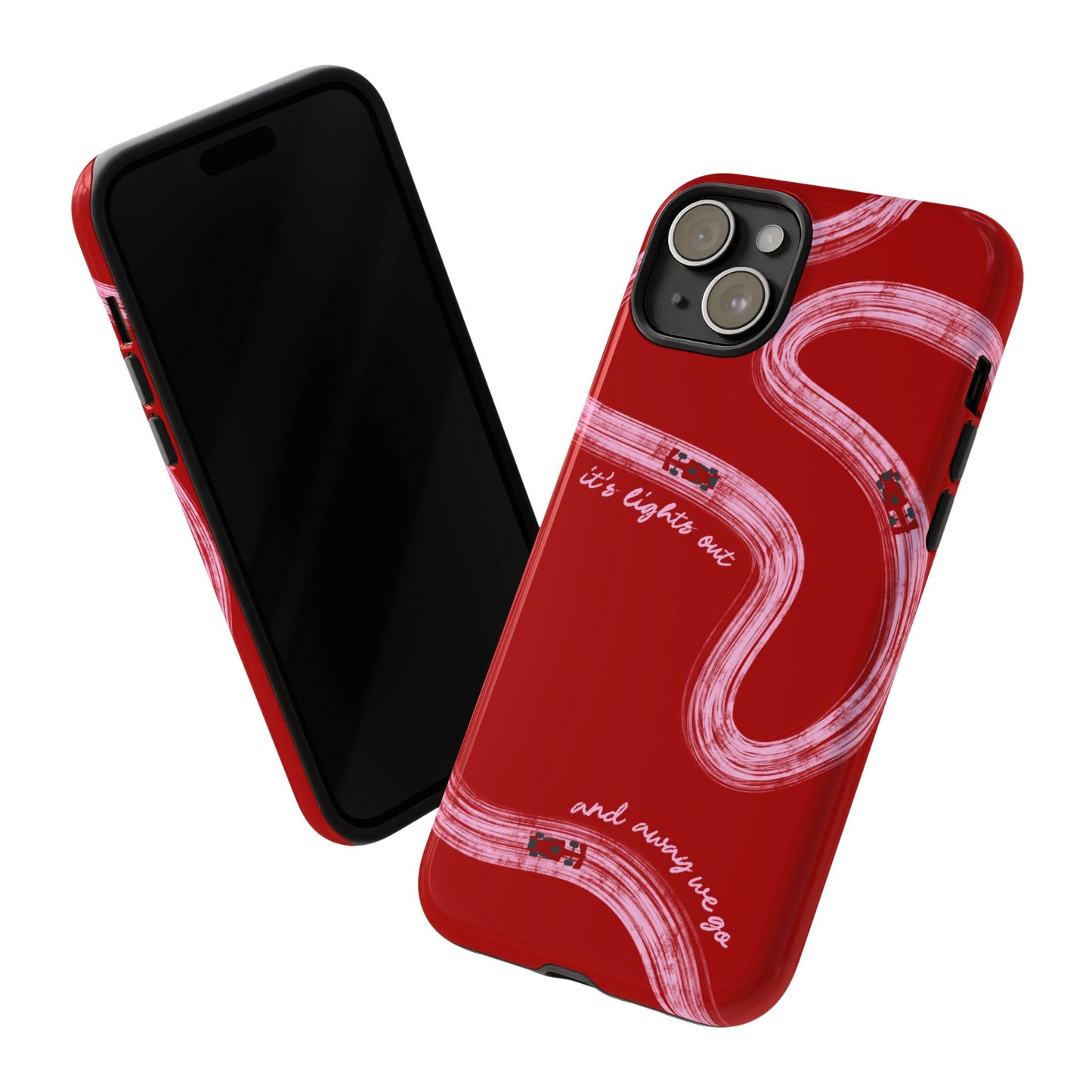 Red and Pink Lights Out F1 Phone Case Design, Trendy F1 Gift, Formula 1 Gift, Cute F1 Phone Case, Unique Formula One Phone Case
