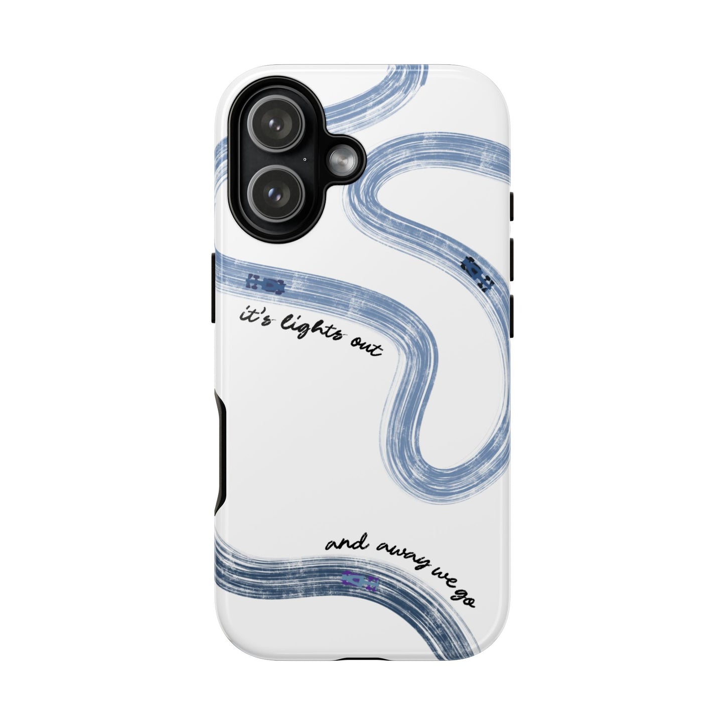 F1 Phone Case Blue Painted "its lights out and away we go", Trendy F1 Gift, Formula 1 Gift, Cute F1 Phone Case, Gift for F1 Fans