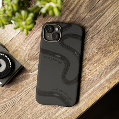 F1 Phone Case Monochrome Black Painted "its lights out and away we go", Trendy F1 Gift, Formula 1 Gift, Cute F1 Phone Case, Phone Case