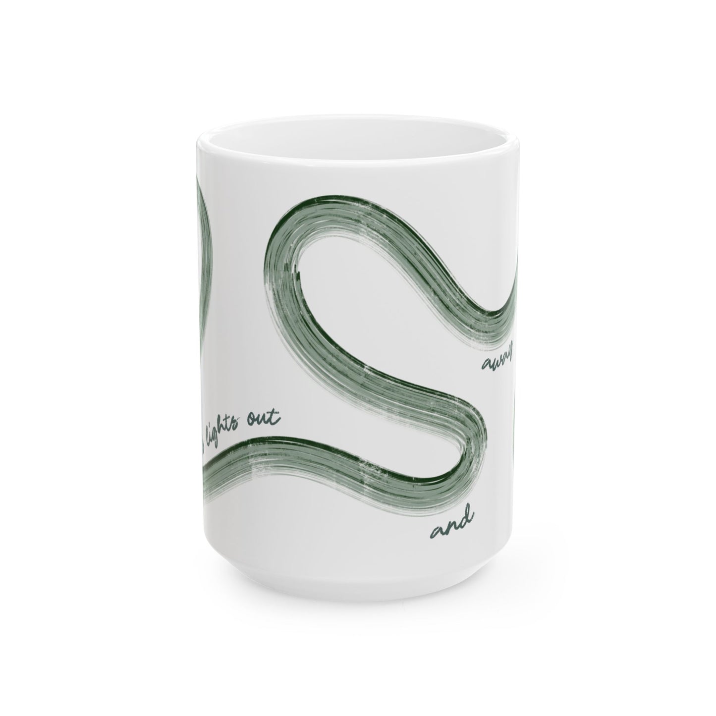 F1 Green Painted It's Lights Out and Away We Go Mug, Unique Gift for Coffee Lovers, Whimsical Formula 1 Gift