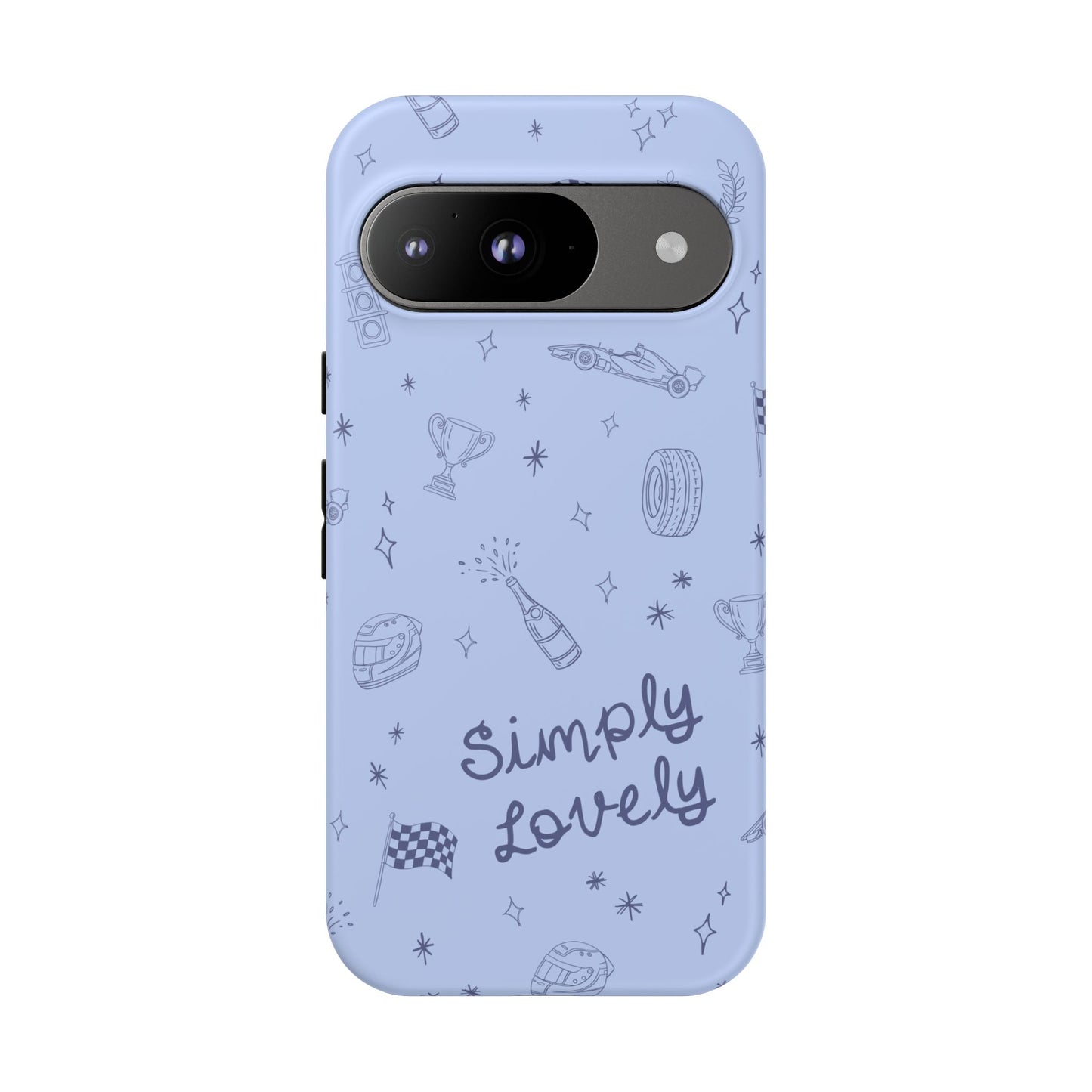 Blue Doodle "Simply Lovely" F1 Phone Case Design