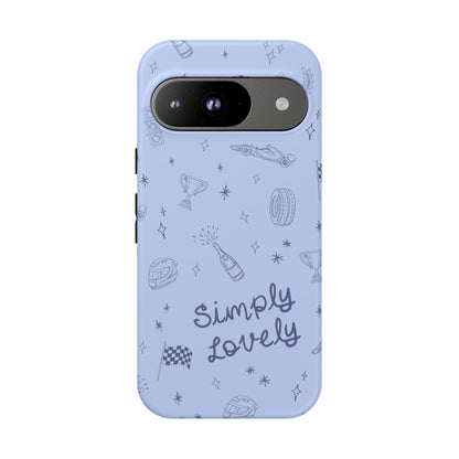 Blue Doodle "Simply Lovely" F1 Phone Case Design