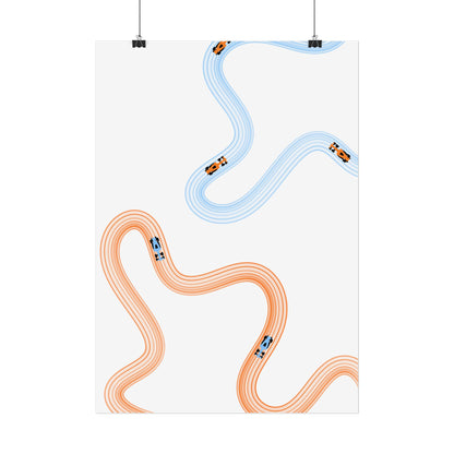 McLaren Orange and Blue F1 Wall Art Poster | Minimalist F1 Art - EU Sizing (Physical Print)