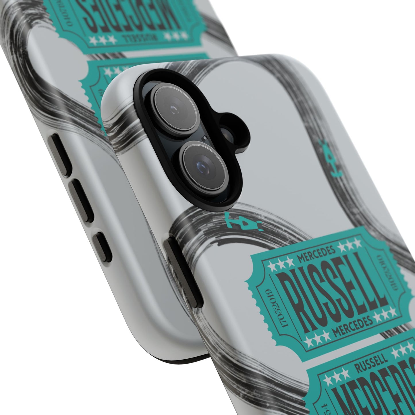Mercedes F1 Phone Case Painted Ticket Stubs, Trendy F1 Gift, Formula 1 Gift, Cute F1 Phone Case