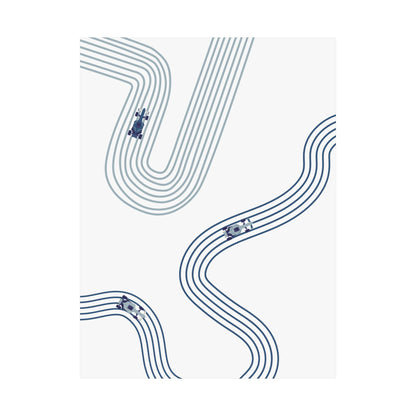 Abstract Blue F1 Matte Vertical Poster | F1 Giclée Art Print (US SIZING)