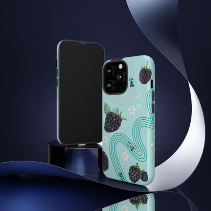 Teal F1 Mercedes and Blackberries Phone Case , Trendy F1 Gift, Formula 1 Gift, Cute Fruit F1 Phone Case, Unique Phone Case