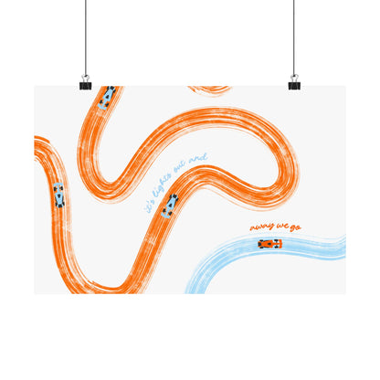 McLaren Orange and Blue Matte Horizontal Poster | US SIZING