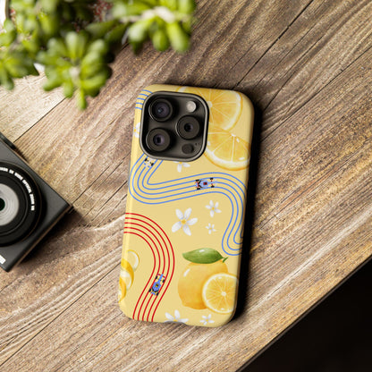 Yellow F1 Racing Bulls and Lemons Phone Case, Trendy F1 Gift, Formula 1 Gift, Cute Fruit F1 Phone Case, Unique Phone Case