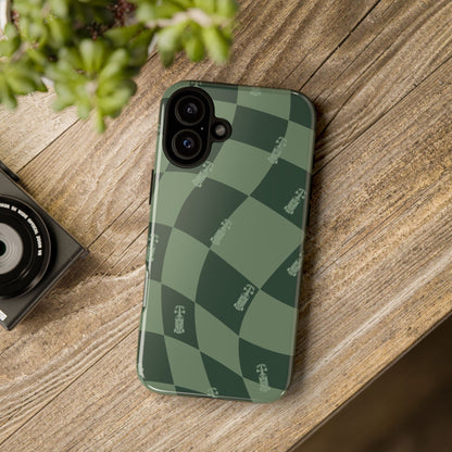F1 Phone Case Green Checkerboard Design, Trendy F1 Gift, Formula 1 Gift, Cute F1 Phone Case, Unique Formula One Phone Case