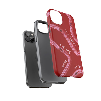 Red and Pink Lights Out F1 Phone Case Design, Trendy F1 Gift, Formula 1 Gift, Cute F1 Phone Case, Unique Formula One Phone Case