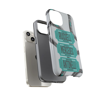 Mercedes F1 Phone Case Painted Ticket Stubs, Trendy F1 Gift, Formula 1 Gift, Cute F1 Phone Case