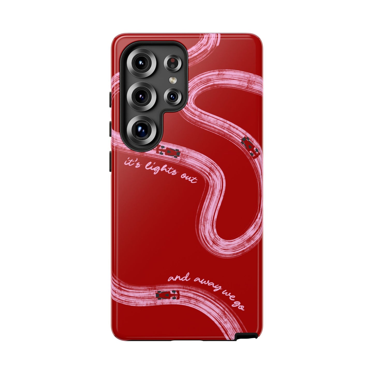 Red and Pink Lights Out F1 Phone Case Design, Trendy F1 Gift, Formula 1 Gift, Cute F1 Phone Case, Unique Formula One Phone Case