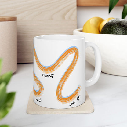 McLaren Orange Painted It's Lights Out and Away We Go Mug, Unique Gift for Coffee Lovers, Whimsical Formula 1 Gift