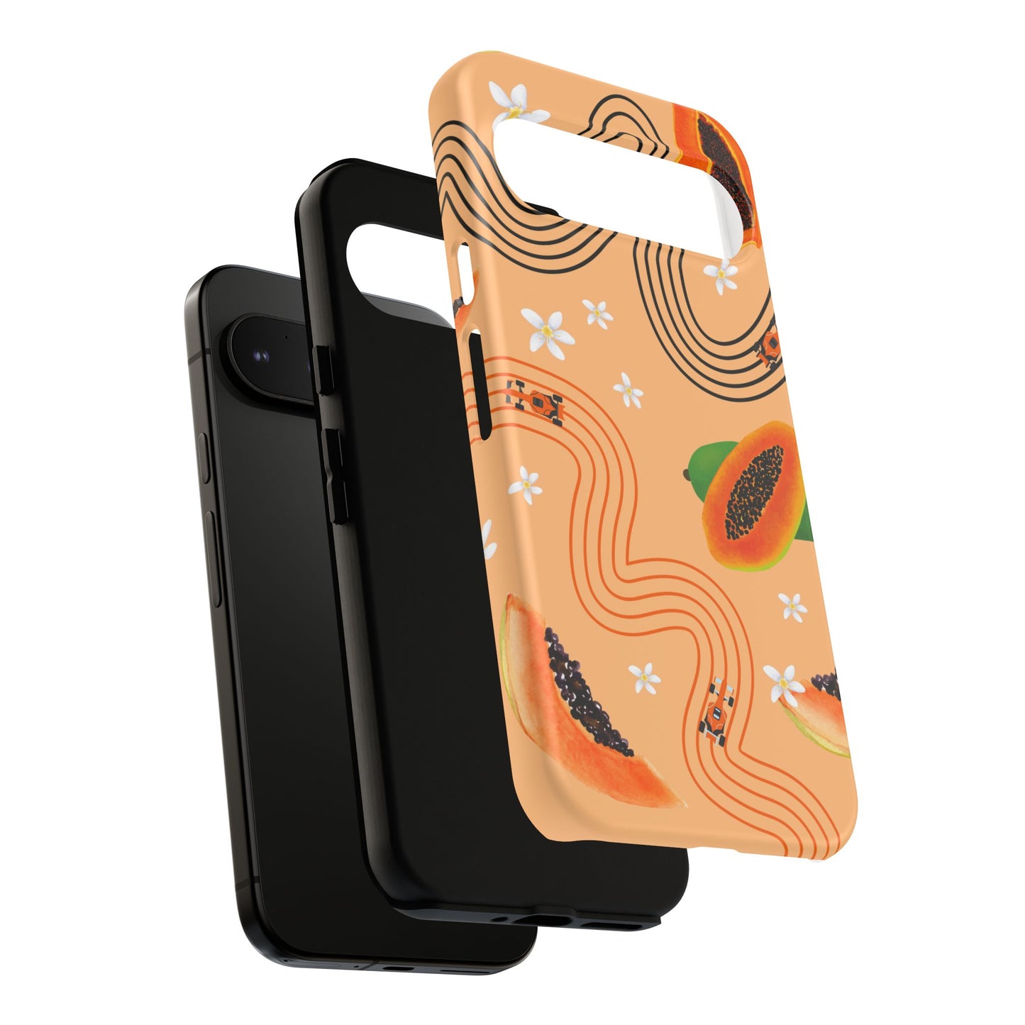 Orange F1 McLaren and Papaya Phone Case, Trendy F1 Gift, Formula 1 Gift, Cute Fruit F1 Phone Case, Unique Phone Case