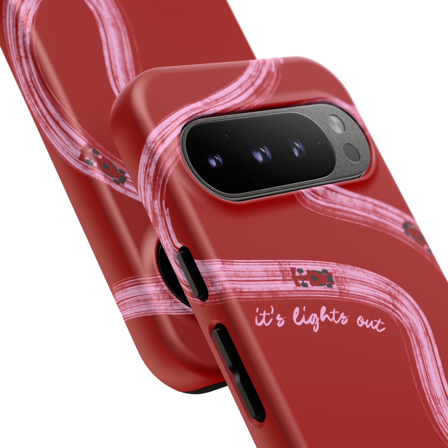 Red and Pink Lights Out F1 Phone Case Design, Trendy F1 Gift, Formula 1 Gift, Cute F1 Phone Case, Unique Formula One Phone Case