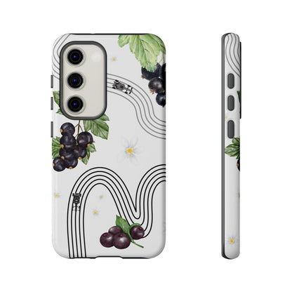 F1 Cadillac and Black Currants Phone Case, Trendy F1 Gift, Formula 1 Gift, Cute Fruit F1 Phone Case, Unique Phone Case