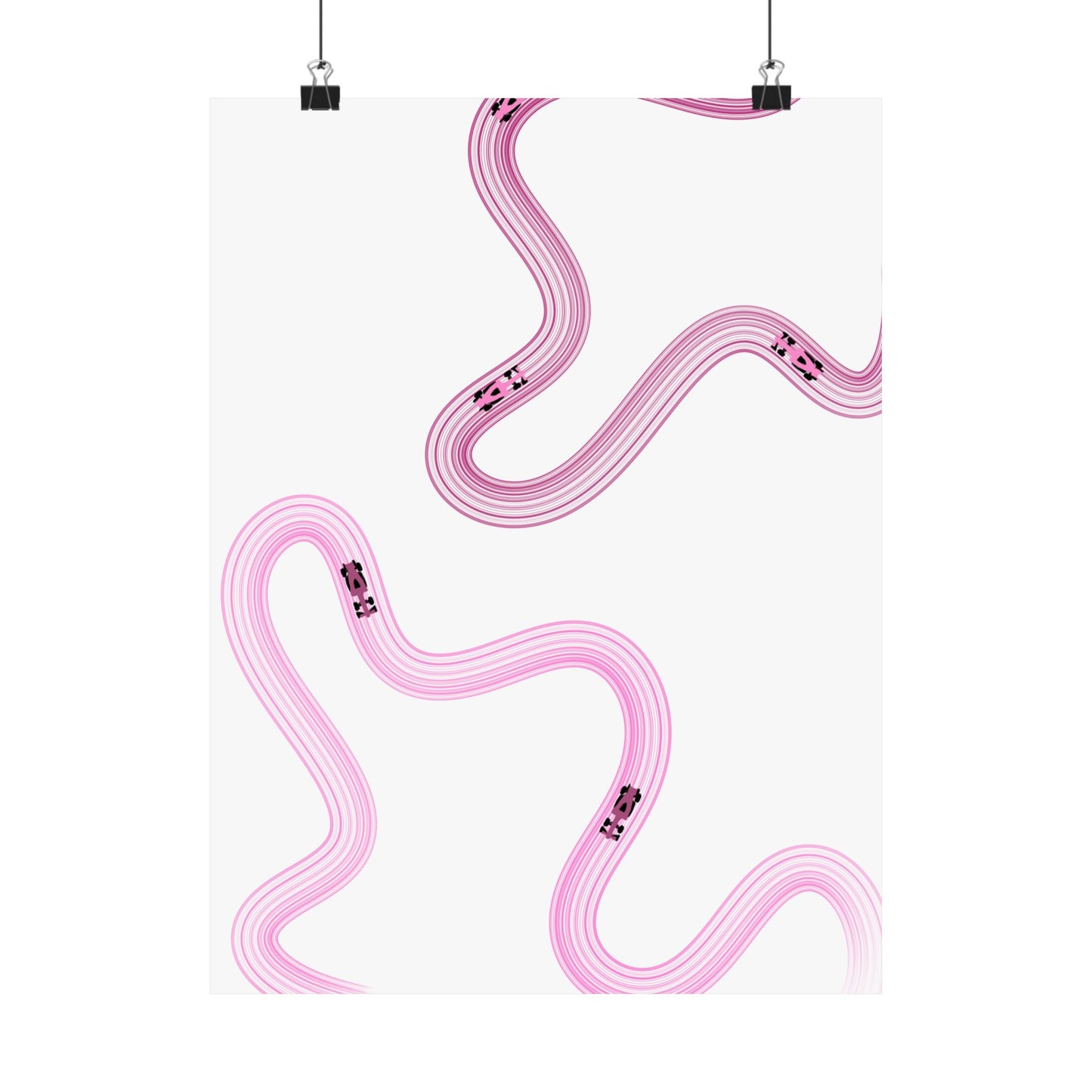 Pink F1 Matte Vertical Poster | Formula 1 Art Print (US SIZING)