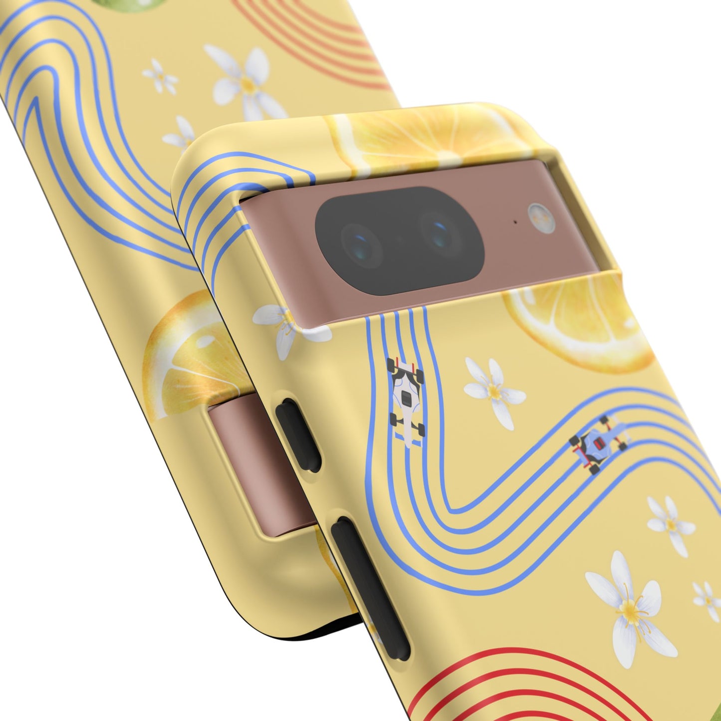 Yellow F1 Racing Bulls and Lemons Phone Case, Trendy F1 Gift, Formula 1 Gift, Cute Fruit F1 Phone Case, Unique Phone Case