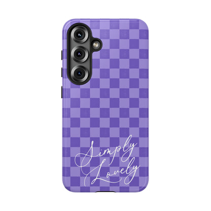 Simply Lovely Purple Checkered F1 Phone Case Design, Trendy F1 Gift, Formula 1 Gift, Cute F1 Phone Case