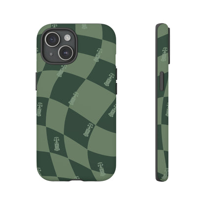 F1 Phone Case Green Checkerboard Design, Trendy F1 Gift, Formula 1 Gift, Cute F1 Phone Case, Unique Formula One Phone Case