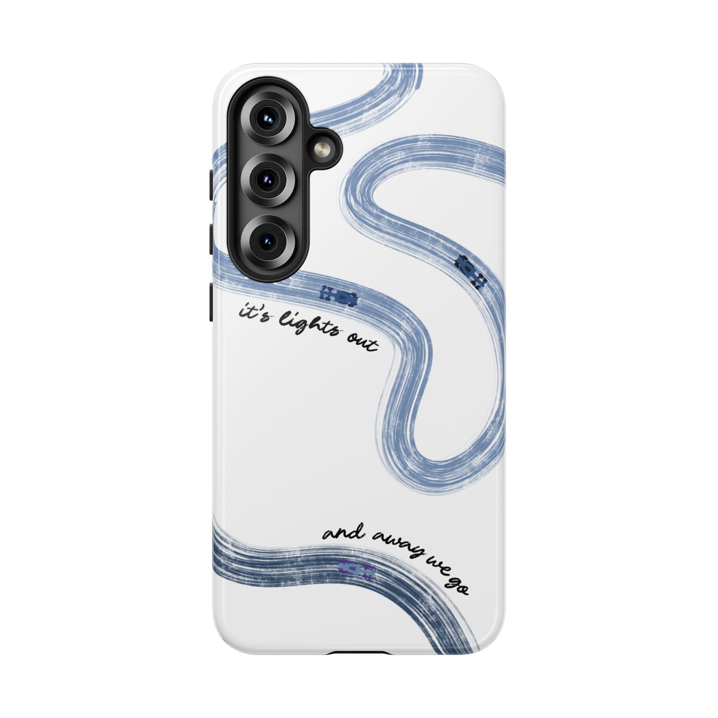 F1 Phone Case Blue Painted "its lights out and away we go", Trendy F1 Gift, Formula 1 Gift, Cute F1 Phone Case, Gift for F1 Fans