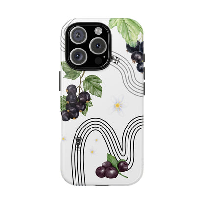 F1 Cadillac and Black Currants Phone Case, Trendy F1 Gift, Formula 1 Gift, Cute Fruit F1 Phone Case, Unique Phone Case