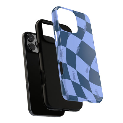 F1 Phone Case Blue Checkerboard Design, Trendy F1 Gift, Formula 1 Gift, Cute F1 Phone Case, Unique Formula One Phone Case