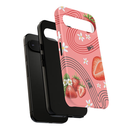 Red F1 Audi and Strawberries Phone Case, Trendy F1 Gift, Formula 1 Gift, Cute Fruit F1 Phone Case, Unique Phone Case