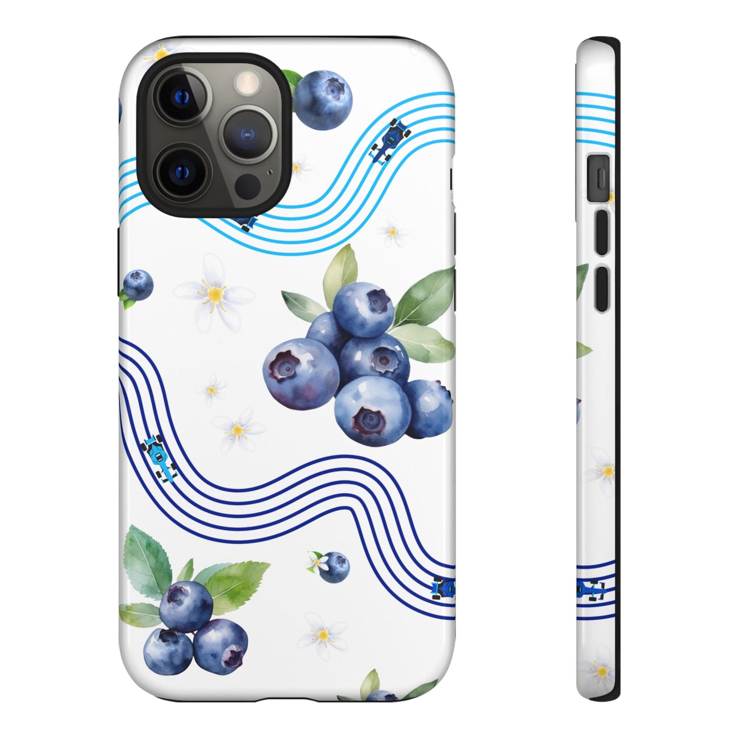 F1 Williams and Blueberries Phone Case, Trendy F1 Gift, Formula 1 Gift, Cute Fruit F1 Phone Case, Unique Phone Case