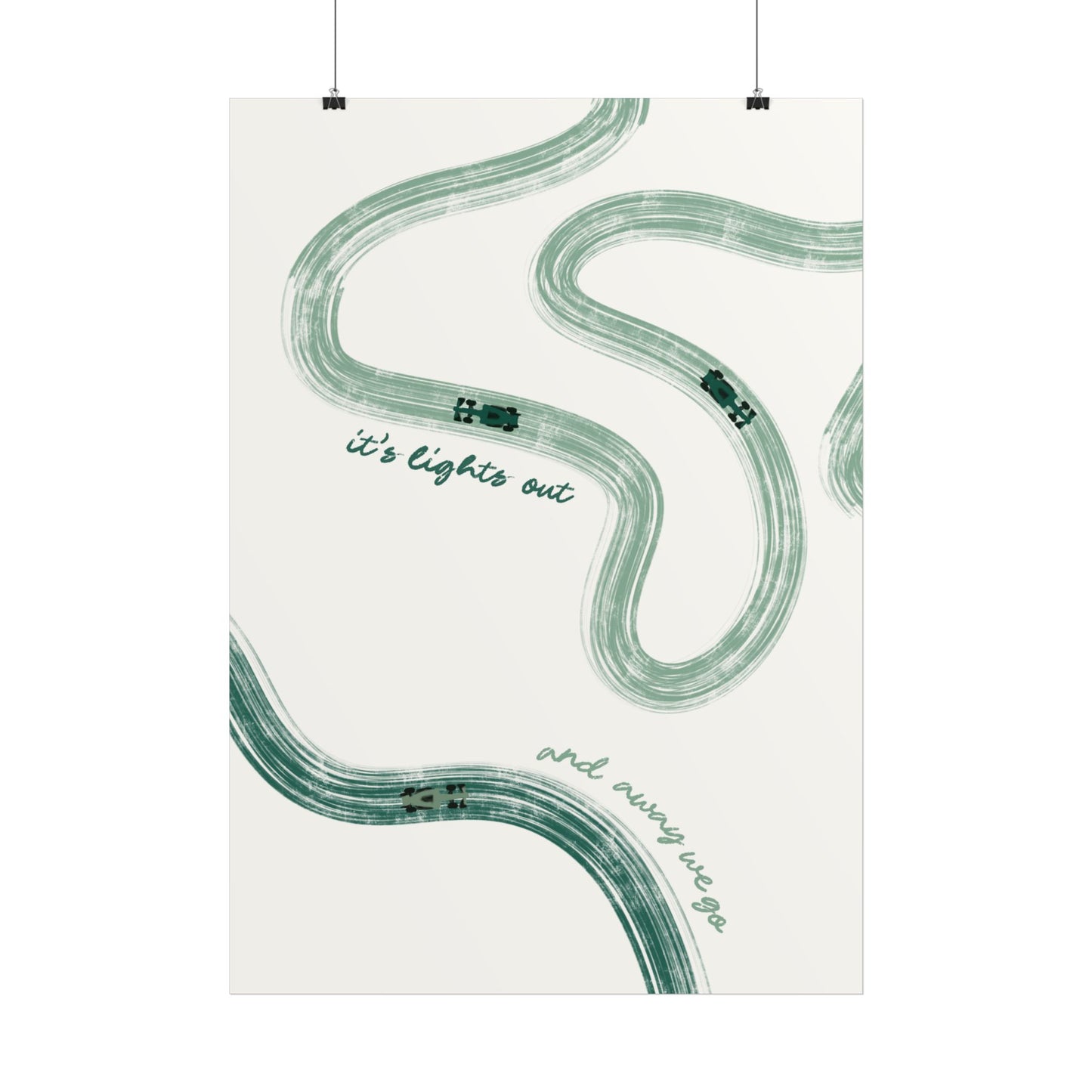 Green F1 Giclée Print Poster | Minimalist F1 Art - EU SIZING (Physical Print)