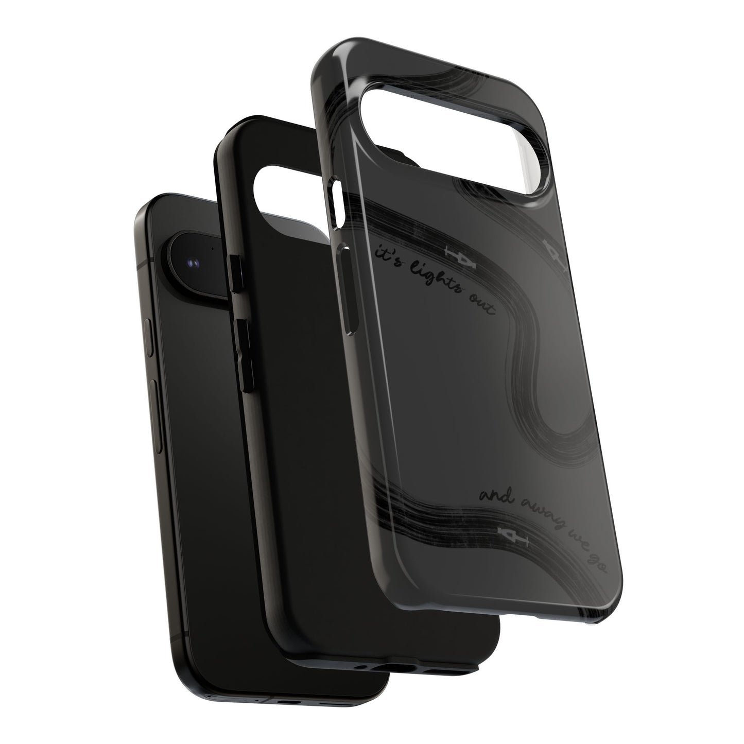 F1 Phone Case Monochrome Black Painted "its lights out and away we go", Trendy F1 Gift, Formula 1 Gift, Cute F1 Phone Case, Phone Case