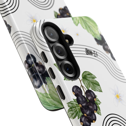F1 Cadillac and Black Currants Phone Case, Trendy F1 Gift, Formula 1 Gift, Cute Fruit F1 Phone Case, Unique Phone Case