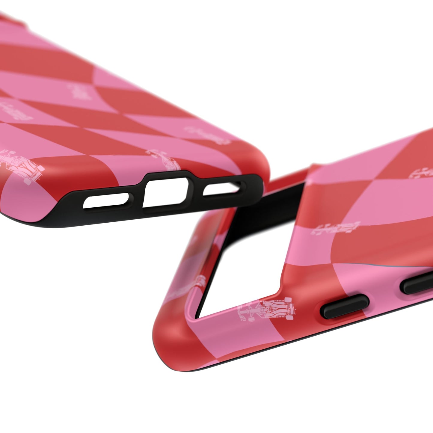 F1 Phone Case Pink and Red Checkerboard Design, Trendy F1 Gift, Girly Formula 1 Gift, Cute F1 Phone Case, Unique Formula One Phone Case